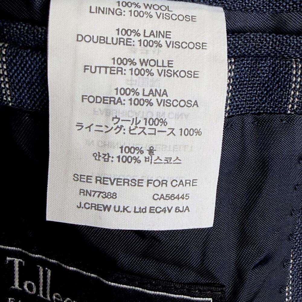 J.Crew Ludlow Blazer Womens 2 Blue Double Pinstripe Tollegno Italian Wool Jacket - Picture 7 of 9